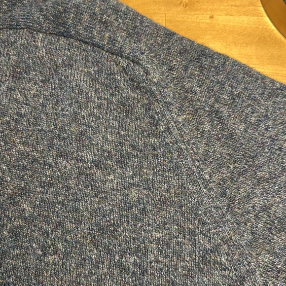 Vintage LL Bean Men’s 100% Lambswool V-neck Sweater Blue Marbled Scotland SZ XL - Picture 11 of 11
